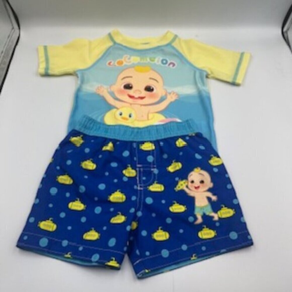 Coco Melon 2 Piece‎ Swim Suit And Rash Guard Boys Size 12 Months